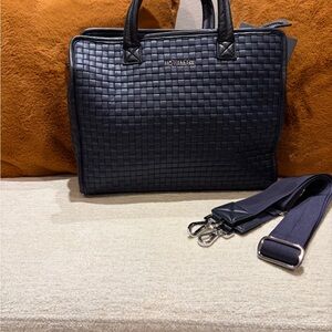 NWT MZ Wallace Woven Box Tote Navy
